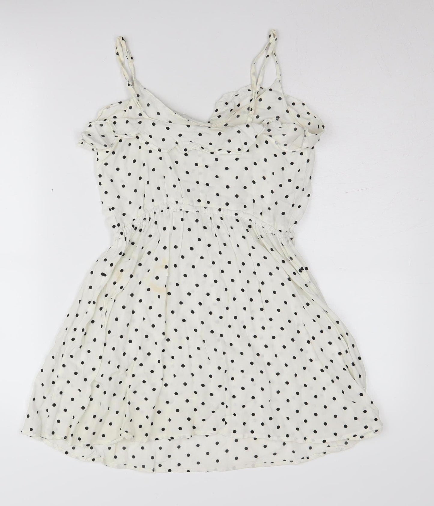 H&M Women's White Polka Dot Slip Dress Size 8