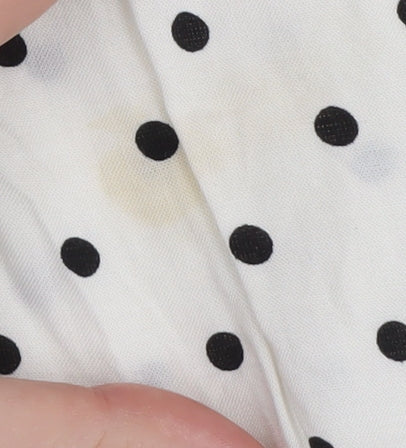 H&M Women's White Polka Dot Slip Dress Size 8