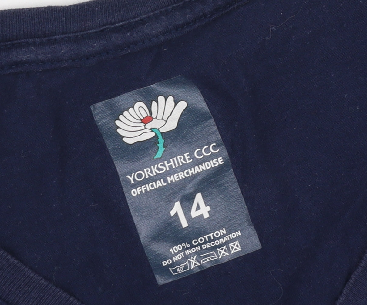 Yorkshire CCC Women's Blue V-Neck T-Shirt
