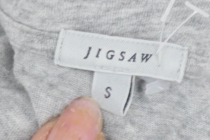 Jigsaw Women's Grey Scoop Neck T-Shirt Size S