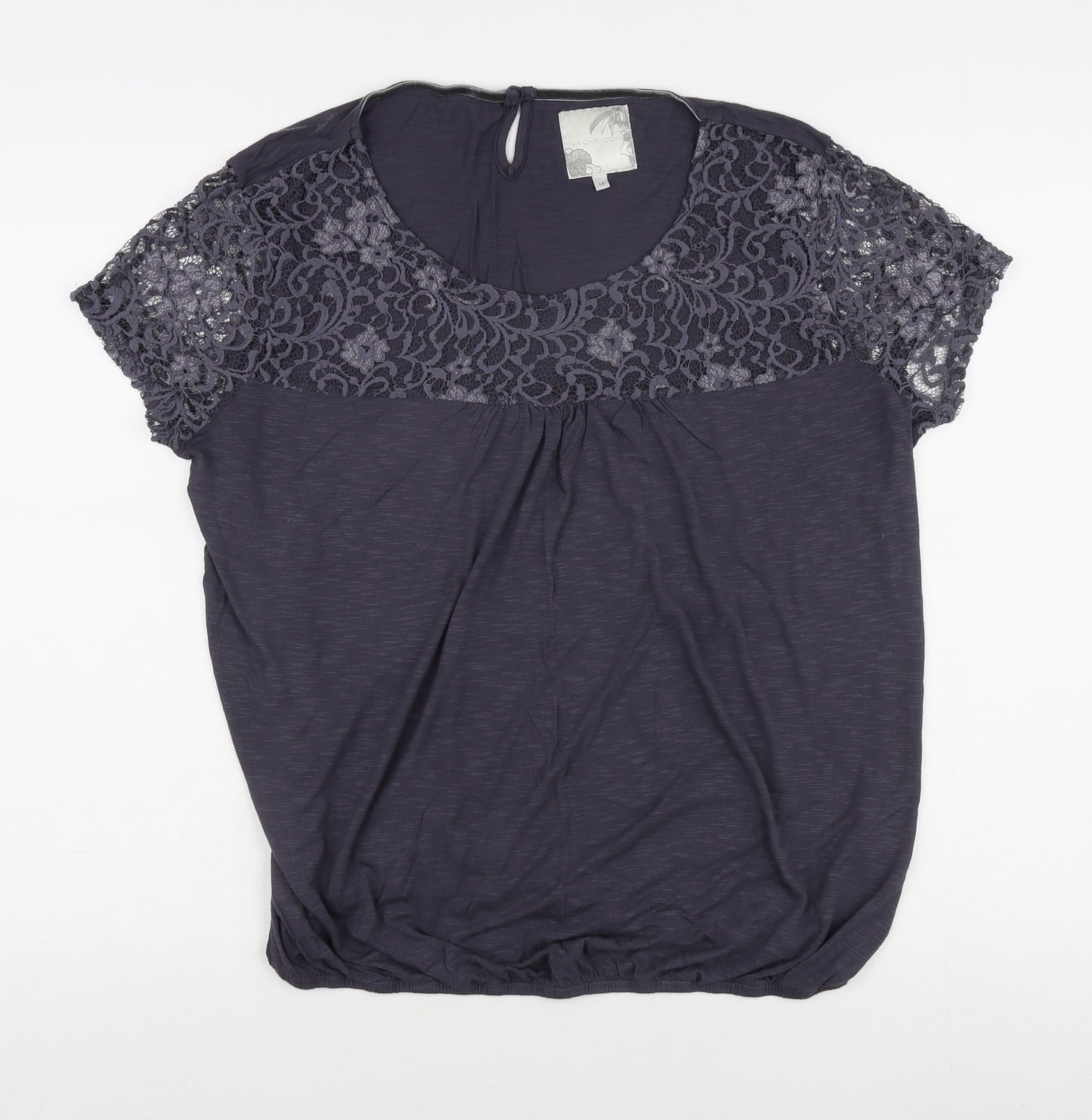 RJR John Rocha Black Lace Accent Blouse Size 18