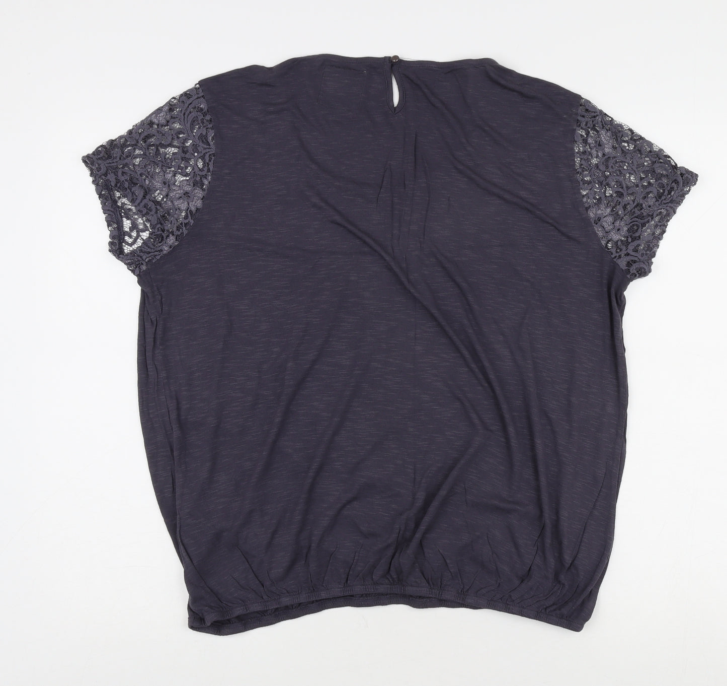 RJR John Rocha Black Lace Accent Blouse Size 18