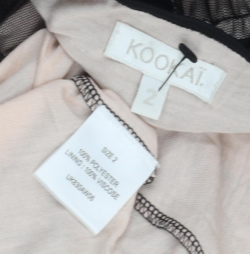 Kookai Women's Black A-Line Midi Dress Size 2