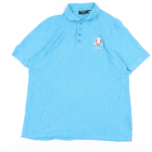 Glenmuir Men's Blue Polo Shirt Medium Short Sleeve Cotton
