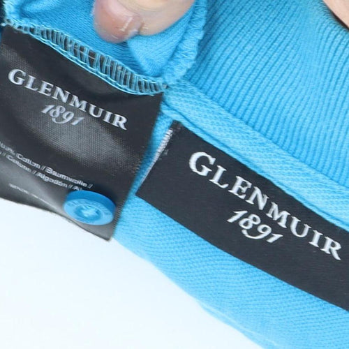 Glenmuir Men's Blue Polo Shirt Medium Short Sleeve Cotton