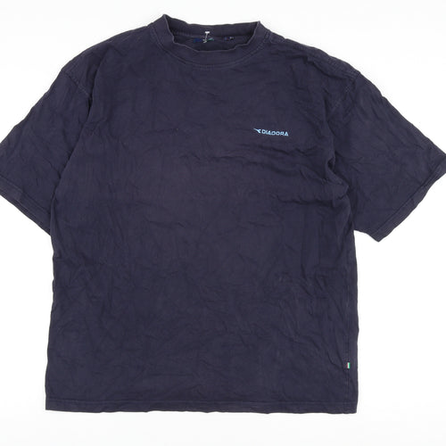 Diadora Men's Blue Crew Neck L T-Shirt