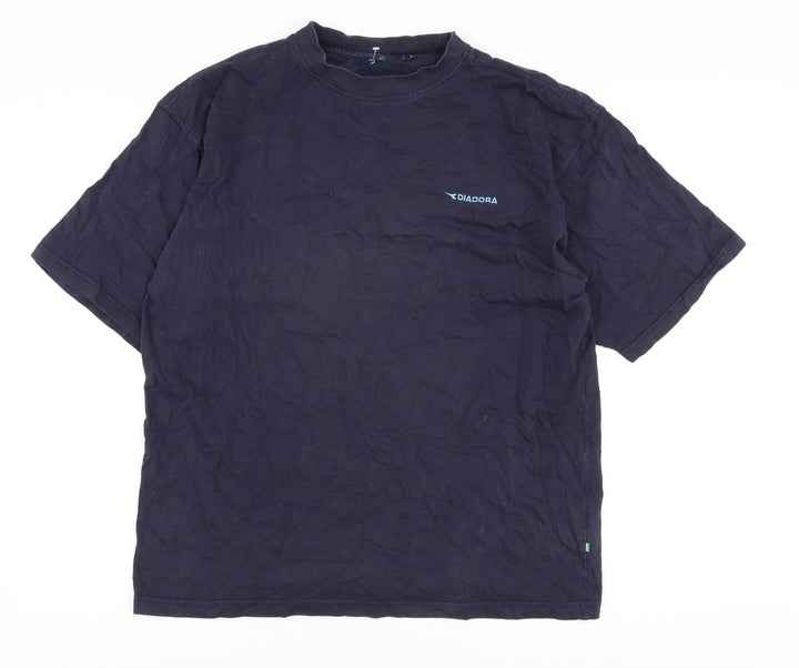 Diadora Men's Blue Crew Neck L T-Shirt