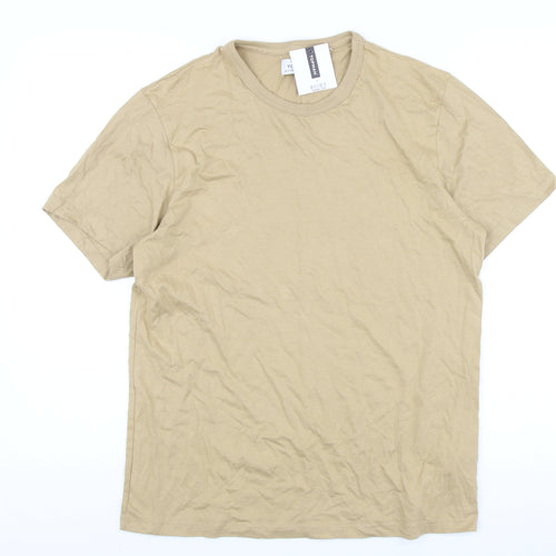 Topman Men's Beige Crew Neck S T-Shirt