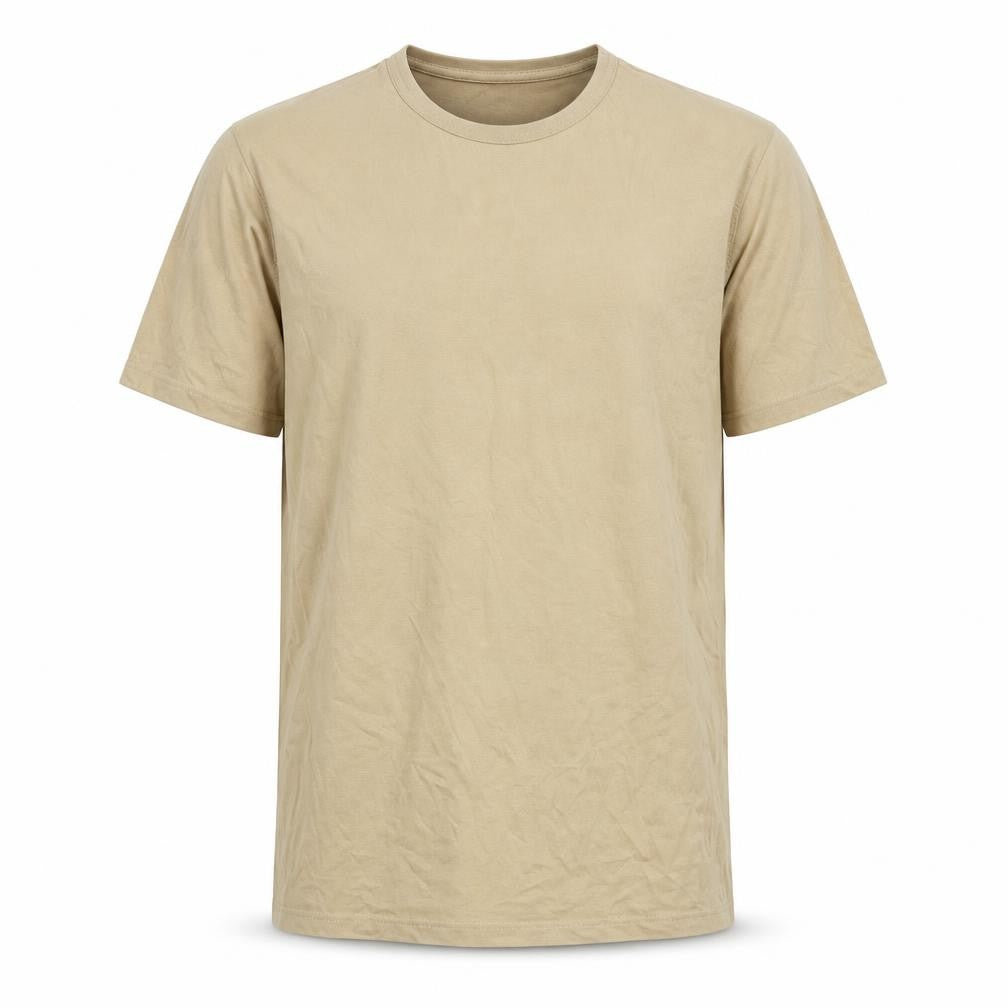 Front view of Topman Men's Beige Crew Neck S T-Shirt