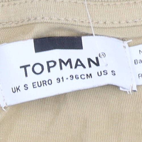 Topman Men's Beige Crew Neck S T-Shirt