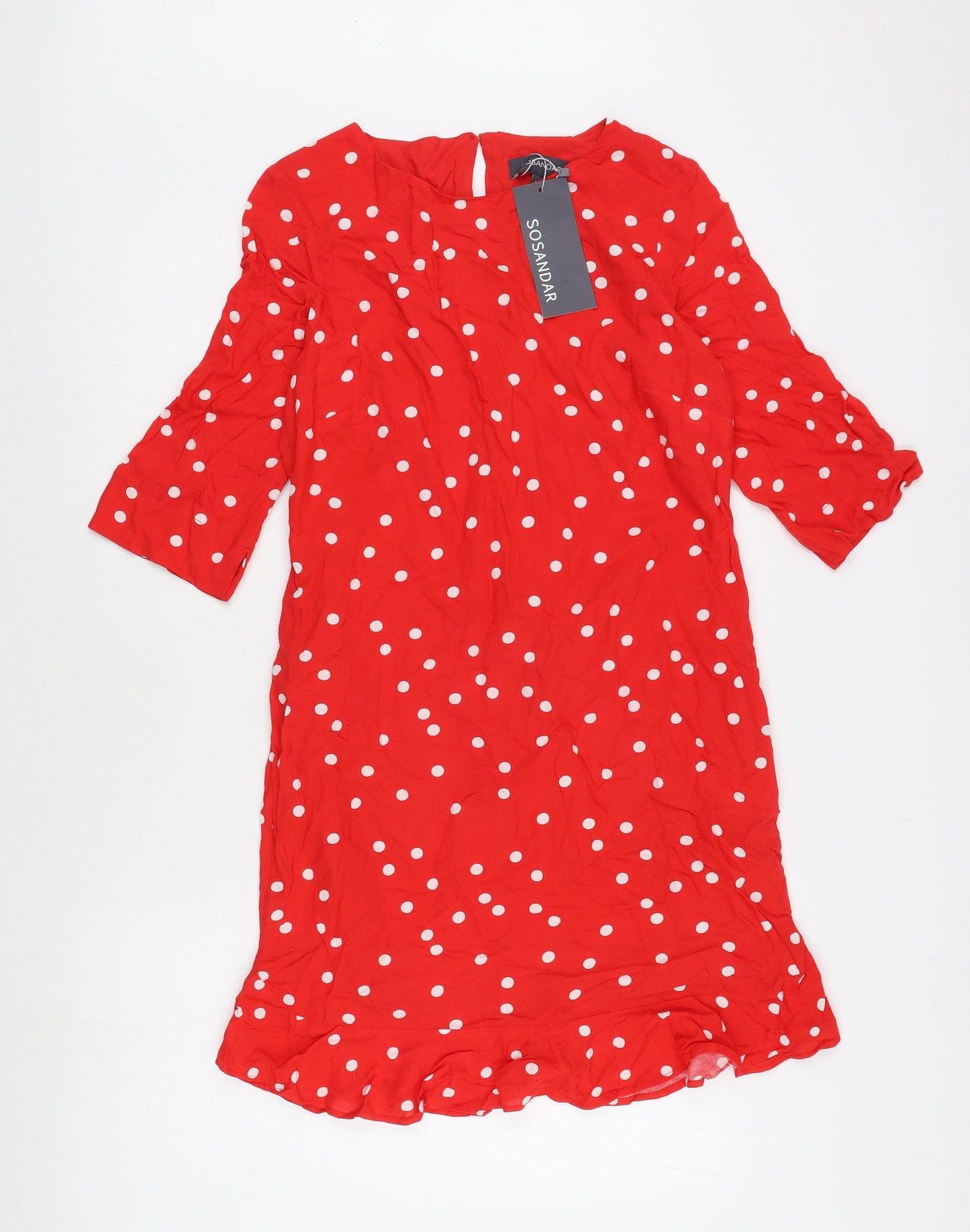 Sosandar Women's Red Polka Dot Shift Dress Size 10