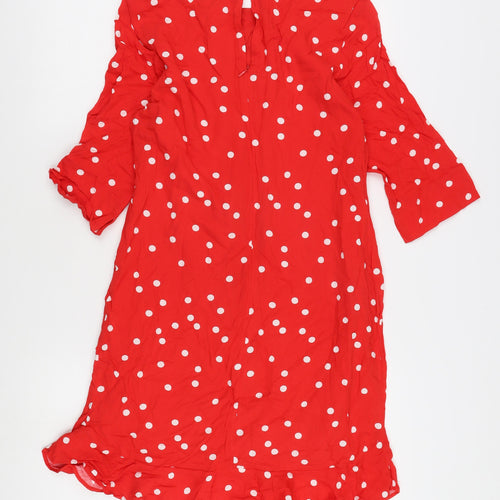 Sosandar Women's Red Polka Dot Shift Dress Size 10