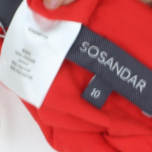 Sosandar Women's Red Polka Dot Shift Dress Size 10