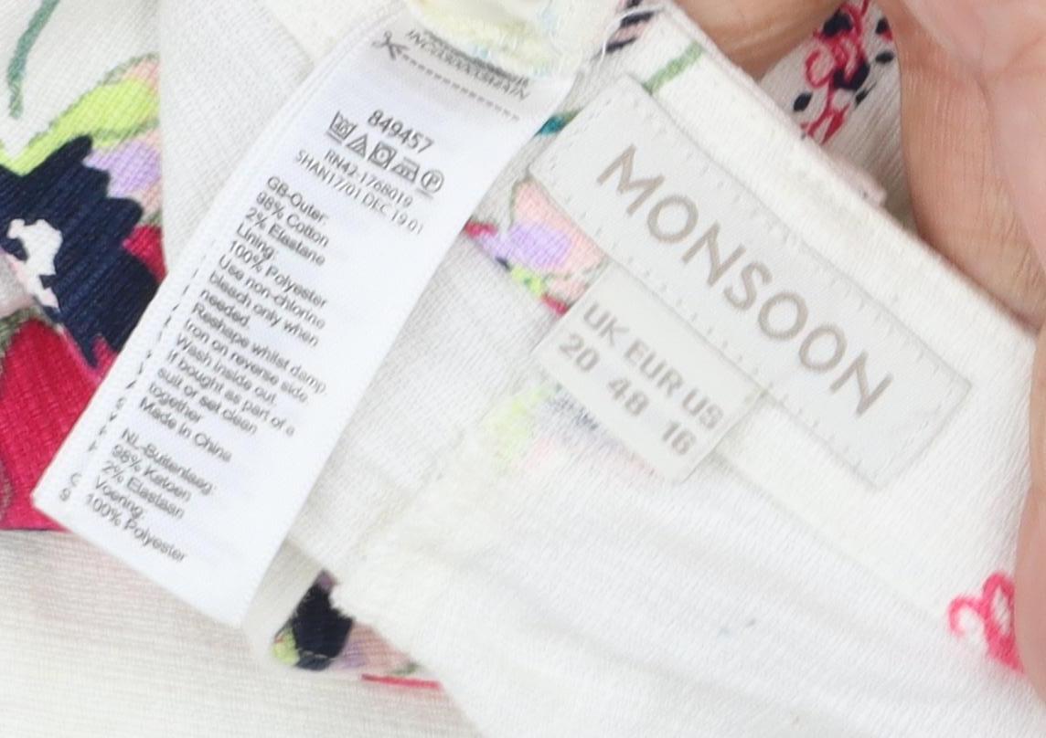 Monsoon Women's Floral Cropped Trousers Size 20