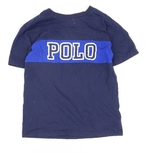 Ralph Lauren Boys Blue T-Shirt 10 Years Logo Casual