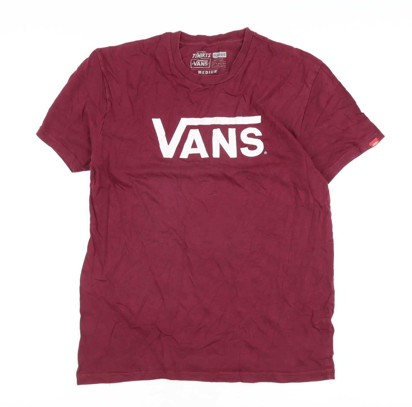 Vans Men's Red Medium Short Sleeve Logo T-Shirt