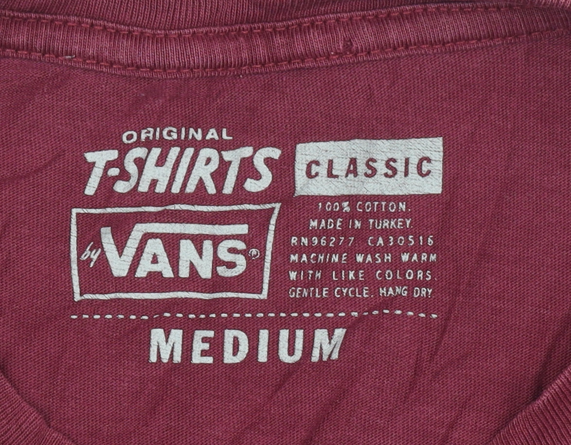 Vans Men's Red Medium Short Sleeve Logo T-Shirt