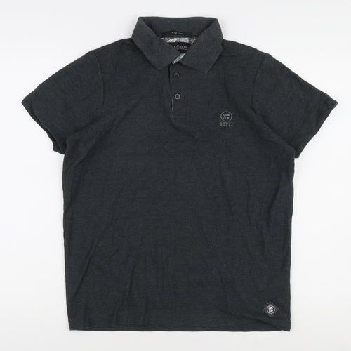 Crosshatch Men's Grey Polo M Short Sleeve