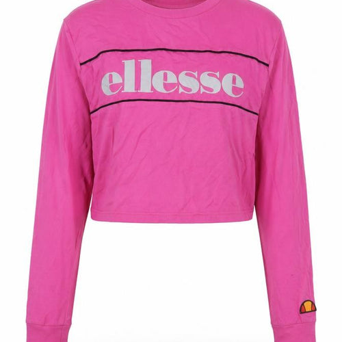 Ellesse Women's Pink Cropped Long Sleeve T-Shirt Size 4