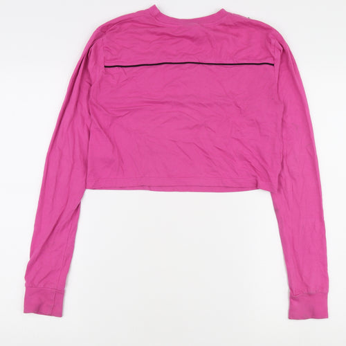 Ellesse Women's Pink Cropped Long Sleeve T-Shirt Size 4