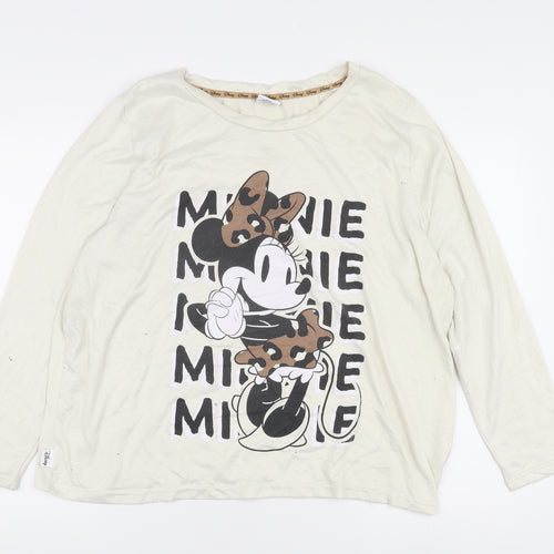 Disney Women's Ivory Minnie Mouse Long Sleeve T-Shirt