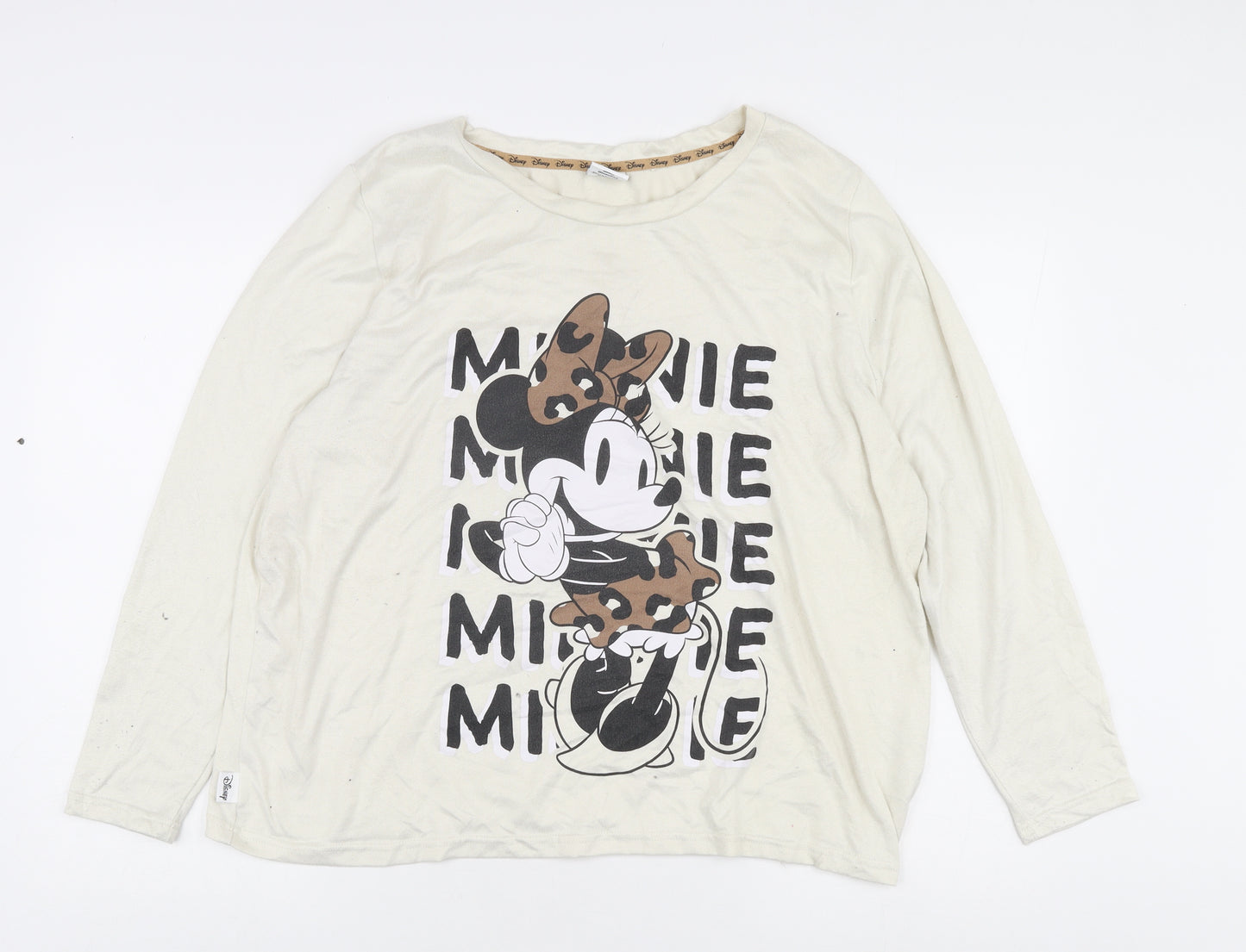 Disney Women's Ivory Minnie Mouse Long Sleeve T-Shirt