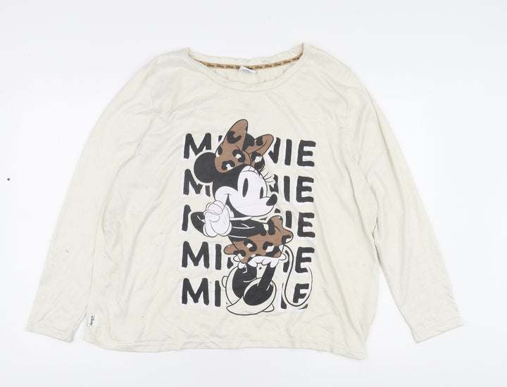 Disney Women's Ivory Minnie Mouse Long Sleeve T-Shirt
