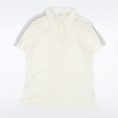 Reiss Men's White Polo Shirt L Short Sleeve