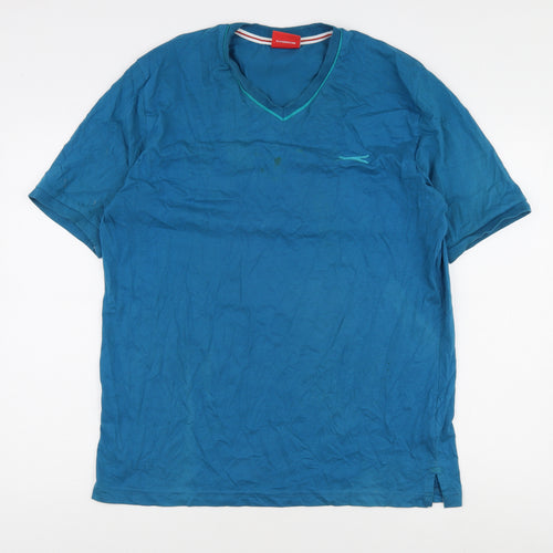Slazenger Men's Blue V-Neck T-Shirt Size L