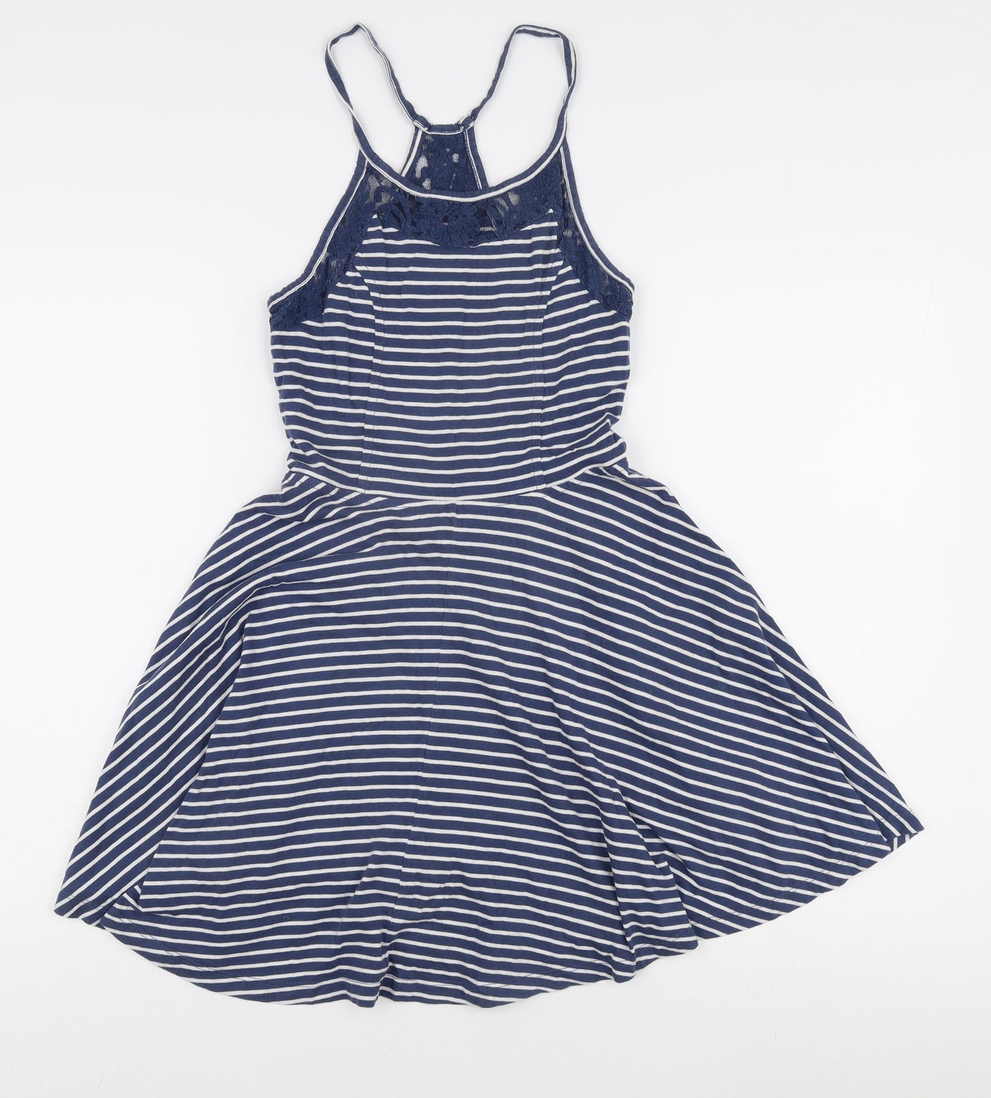 Superdry Women's Blue Striped A-Line Dress XS