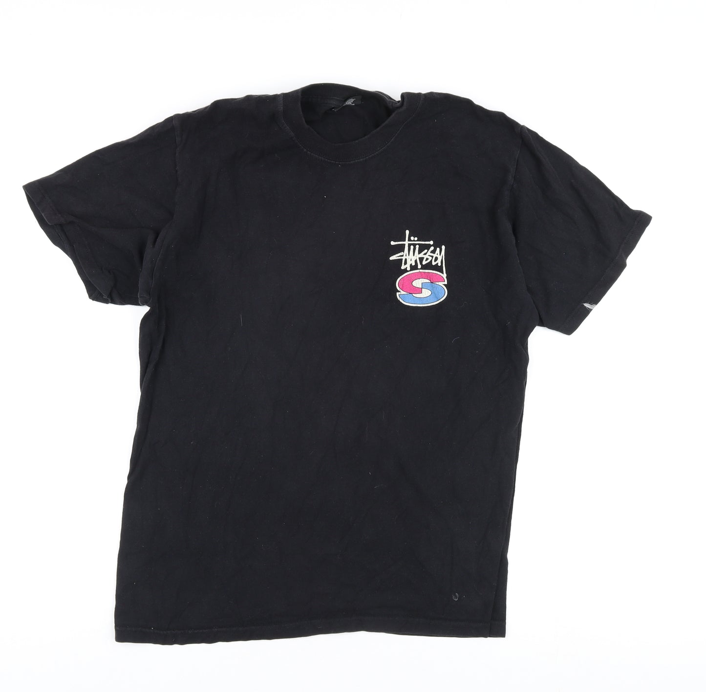 Stussy Men’s Black Graphic Print Cotton T-Shirt M