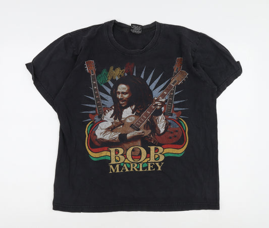 Rock of the T-Shirts Bob Marley Black Retro Music T-Shirt Size L