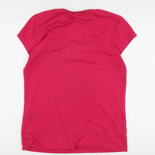 Adidas Pink Women's T-Shirt, Size 14, Round Neck Basic