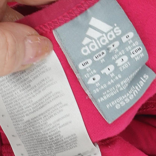 Adidas Pink Women's T-Shirt, Size 14, Round Neck Basic