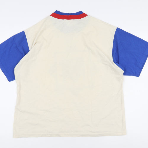 Disney Unisex Beige Blue Mickey Mouse T-Shirt L/XL