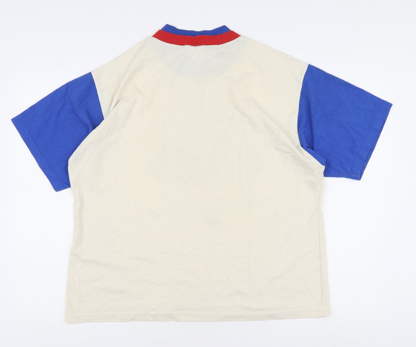 Disney Unisex Beige Blue Mickey Mouse T-Shirt L/XL