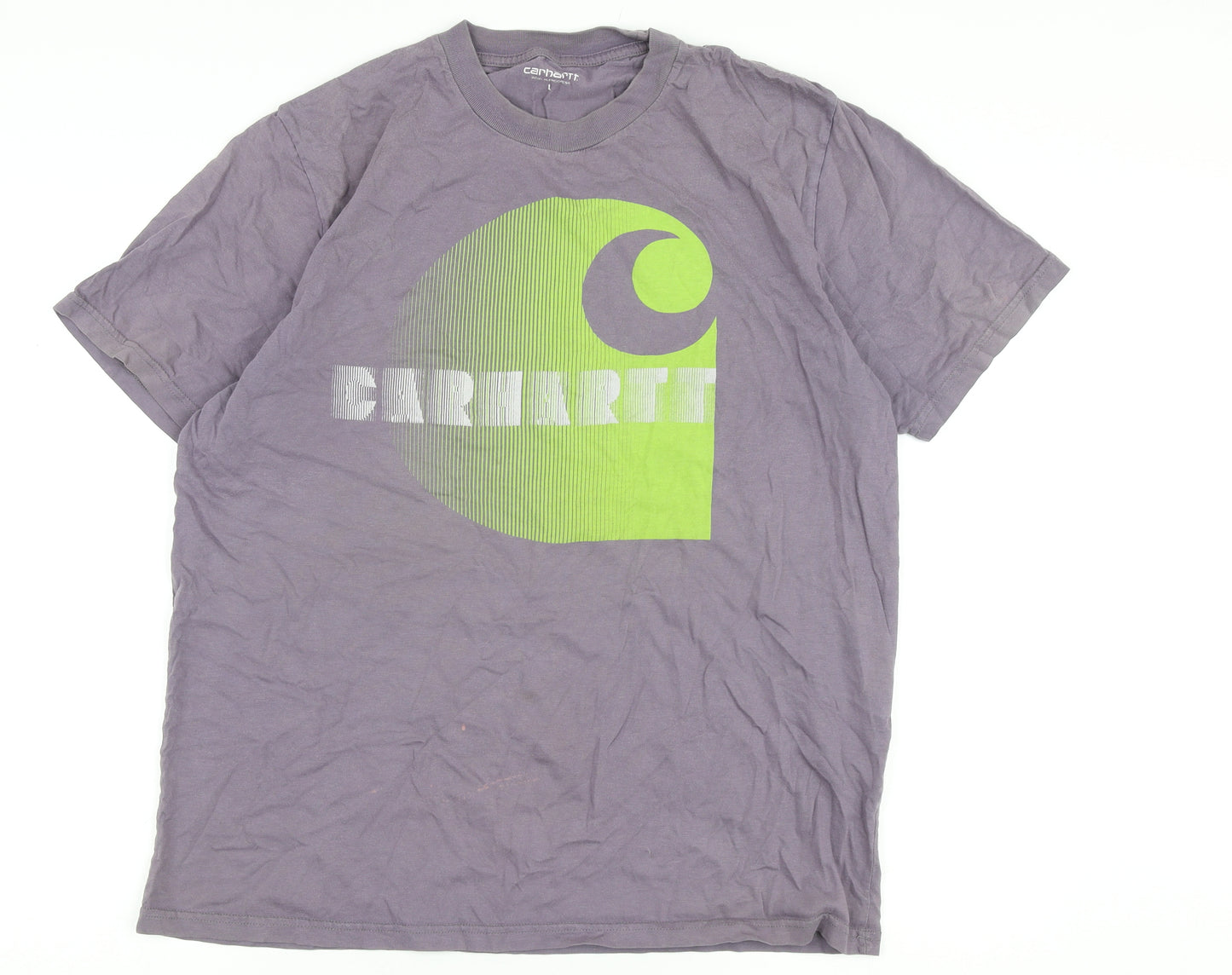 Carhartt Men's Grey Graphic Print Cotton T-Shirt, Size L