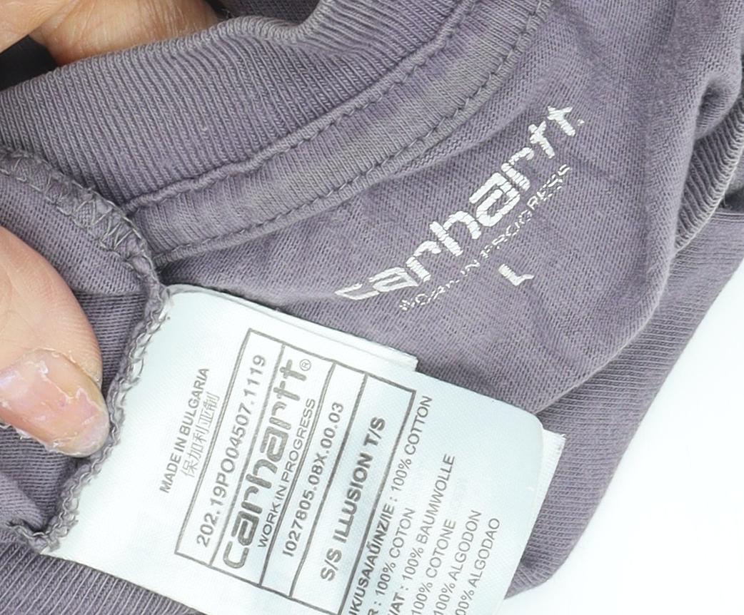 Carhartt Men's Grey Graphic Print Cotton T-Shirt, Size L