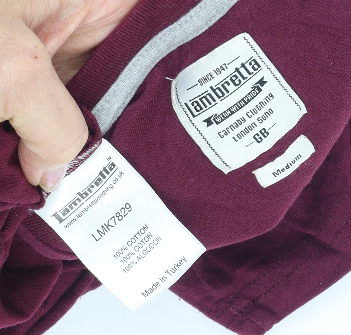 Lambretta Men's Red Graphic Print T-Shirt, Medium