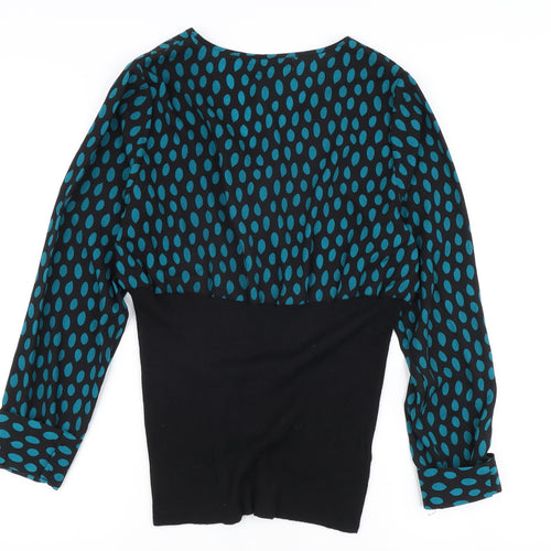 Next Women's Black Geometric Blouse, Size 14, Viscose Blend