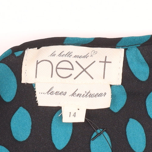 Next Women's Black Geometric Blouse, Size 14, Viscose Blend