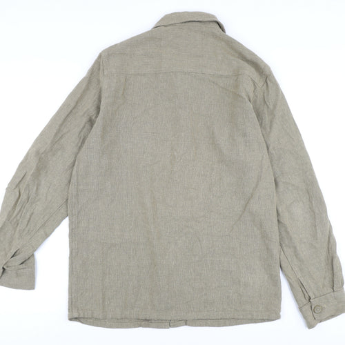 Folk Men's Beige Linen Cotton Jacket M Casual