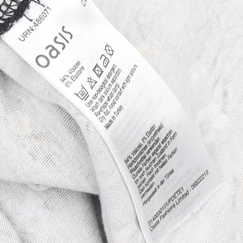 Oasis Women's Black Floral Flare Skirt - S