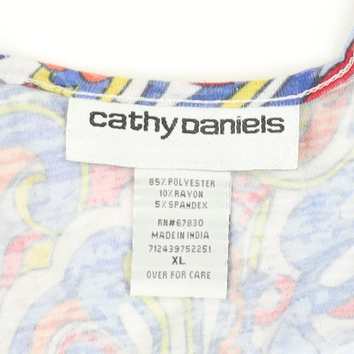Cathy Daniels Women's Floral T-Shirt, XL, Multicoloured, Casual