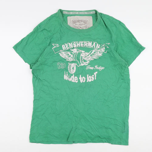 Ben Sherman Men's Green T-shirt, Size Medium.