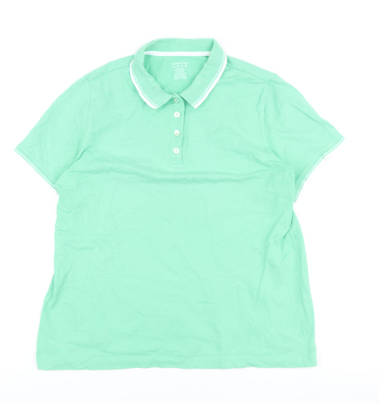 Lands' End Men's Green L Polo Shirt