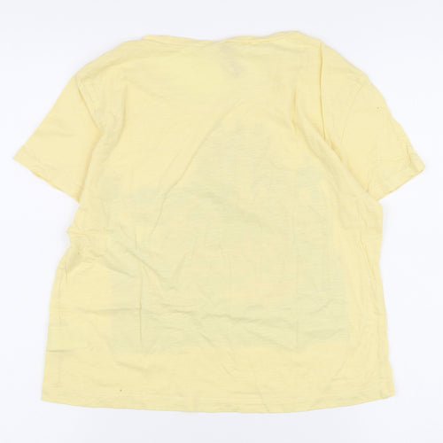 The Beatles Women's Yellow Graphic T-Shirt, Size 8, Round Neck