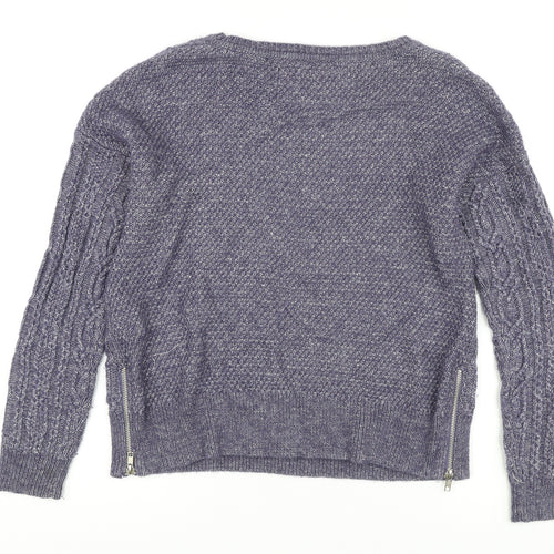 Superdry Women's Grey Cable-Knit Jumper, Size S, Casual