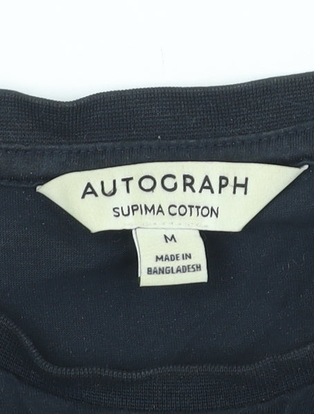 Marks and Spencer Men's Blue Crew Neck T-Shirt M