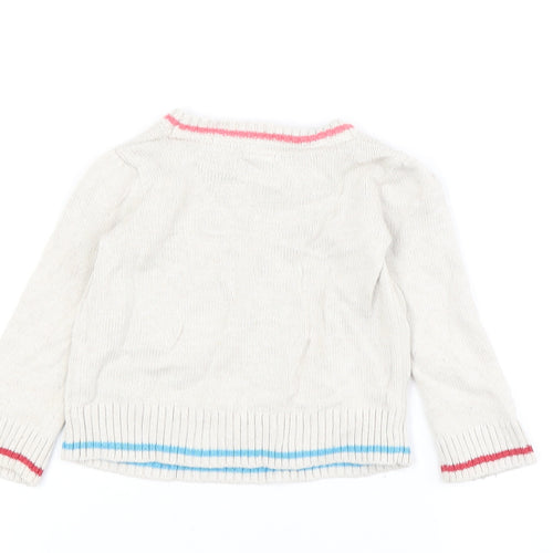 Gap Girls Ivory Rainbow Pullover Jumper 2 Years